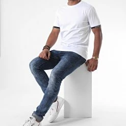 Top 10 ❤️ Tee 👚 Shirt Orange Line MMKS01837 Blanc de Antony Morato ✨ -Antony Morato Soldes antony morato 226629 MMKS01837 1000 20200728T121739 03