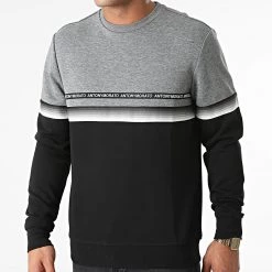 Vente flash 👍 Sweat Crewneck Technology Noir Gris Chiné de Antony Morato 🛒
