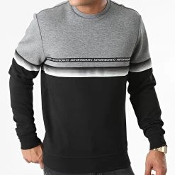 Vente flash 👍 Sweat Crewneck Technology Noir Gris Chiné de Antony Morato 🛒 -Antony Morato Soldes antony morato 279757 MMFL00773 9013 20210819T160210 03