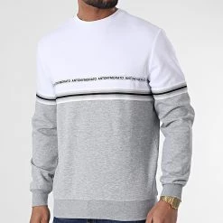Sortie 👏 Sweat Crewneck MMFL00821 Gris Chiné Blanc de Antony Morato 🌟