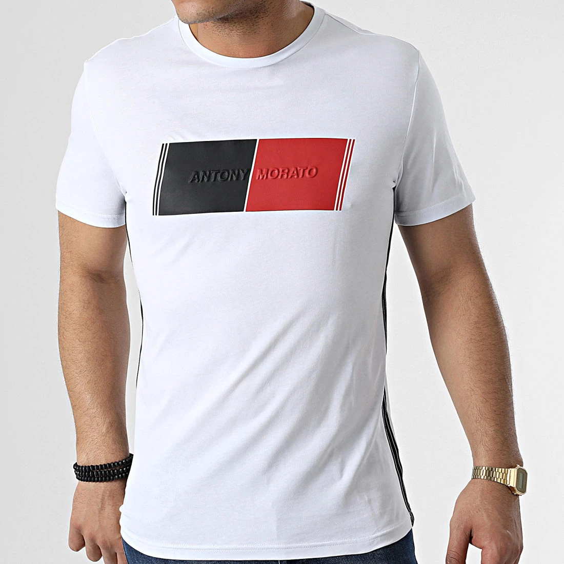 Coupon ❤️ Tee 👕 Shirt A Bandes MMKS02092 Blanc de Antony Morato 👏 3 Coupon ❤️ Tee 👕 Shirt A Bandes MMKS02092 Blanc de Antony Morato 👏 – Image 3