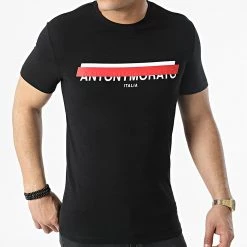 Remise 👍 Tee 👕 Shirt MMKS02103 Noir de Antony Morato 😉 -Antony Morato Soldes antony morato 307974 MMKS02103 9000 20220311T123651 03