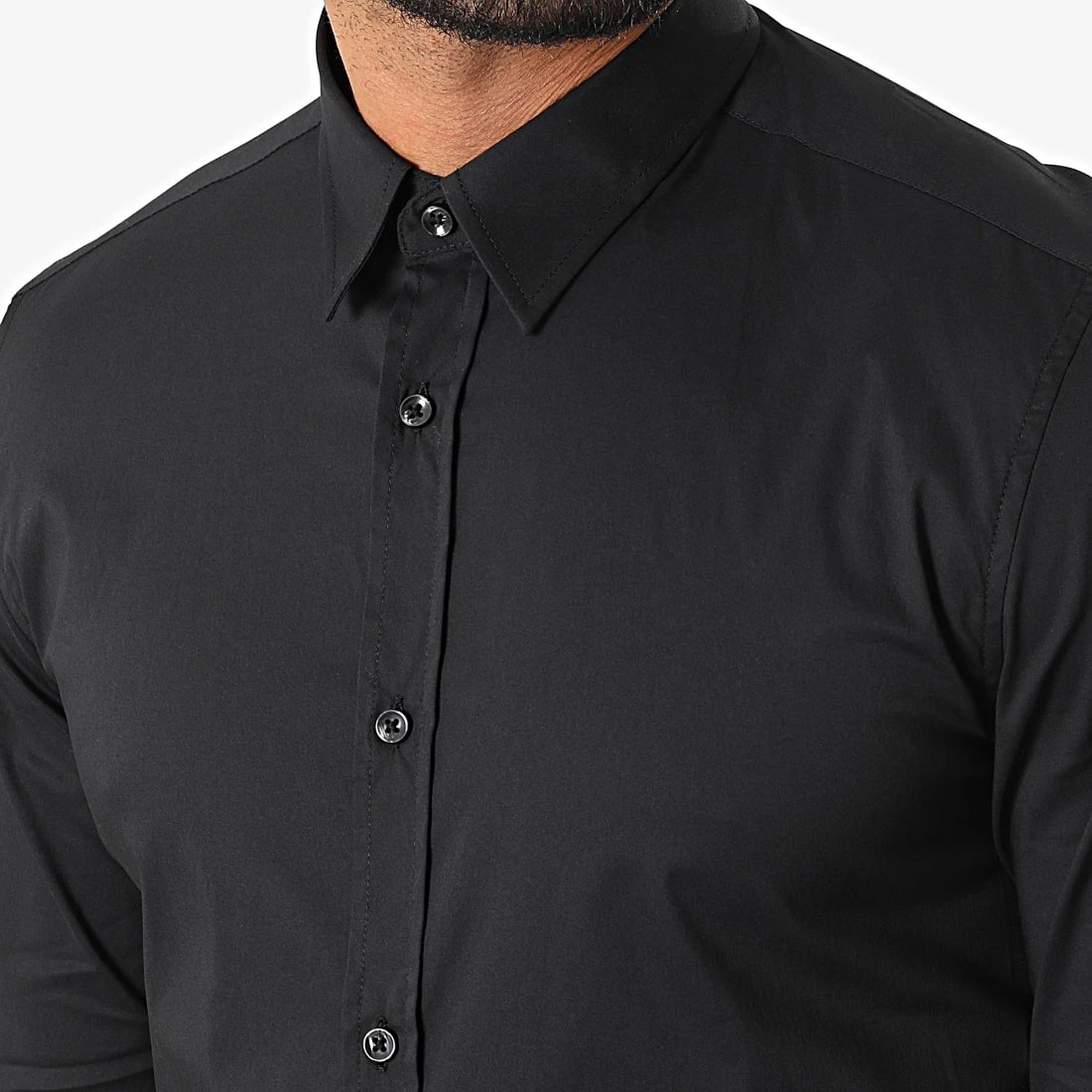 De gros 🎁 Chemise Manches Longues MMSL00694 Noir de Antony Morato 💯 2 De gros 🎁 Chemise Manches Longues MMSL00694 Noir de Antony Morato 💯 – Image 2