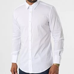 Tout neuf ⭐ Chemise Manches Longues MMSL00694 Blanc de Antony Morato 🛒