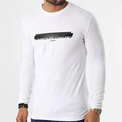 Coupon ❤️ Tee 👕 Shirt Manches Longues MMKL00315 Blanc de Antony Morato 🛒