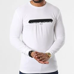 Coupon ❤️ Tee 👕 Shirt Manches Longues MMKL00315 Blanc de Antony Morato 🛒 -Antony Morato Soldes antony morato 332500 MMKL00315 1000 20220816T135311 03