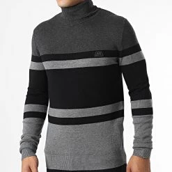 Tout neuf 🛒 Pull Col Roulé MMSW01301 Gris Chiné Noir Gris Anthracite Chiné de Antony Morato ✔️ -Antony Morato Soldes antony morato 334019 MMSW01301 9005 20220830T151236 03