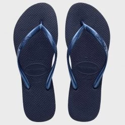 Grosses soldes ✔️ Tongs Femme Slim Bleu Marine de Havaianas 🧨