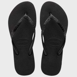 Le moins cher 🛒 Tongs Femme Glitter Noir de Havaianas ✔️