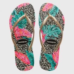 Offres 😍 Tongs Femme Slim Animals Floral Beige de Havaianas 😍