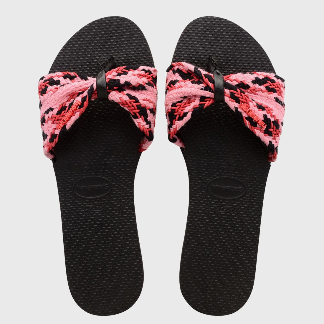 Budget 👍 Tongs Femme You St Tropez Mesh Noir Rose de Havaianas 🔔 1 Budget 👍 Tongs Femme You St Tropez Mesh Noir Rose de Havaianas 🔔