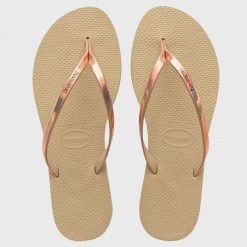 De gros 😀 Tongs Femme You Metallic Beige Rose de Havaianas 😍