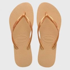 Meilleur prix ⭐ Tongs Femme Slim Beige de Havaianas 👍