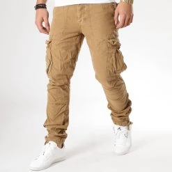 Budget 🎁 Pantalon Cargo Mirado Camel de Le Temps Des Cerises ✔️