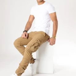 Budget 🎁 Pantalon Cargo Mirado Camel de Le Temps Des Cerises ✔️ -Antony Morato Soldes le temps des cerises 165313 PHMIRADO SAFARI 20190104T120909 03
