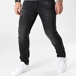 Budget 😍 Jean Slim JH711BASW1322221 Noir de Le Temps Des Cerises ✔️