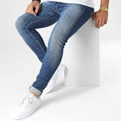 Promo ⭐ Jean Skinny Power Bleu Denim de Le Temps Des Cerises 🎉 -Antony Morato Soldes le temps des cerises 333255 JHPOWERCW1368 BLUE 20220822T161617 03