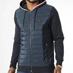 Nouveau 😉 Veste Zippée Hol Bleu Marine de Le Temps Des Cerises 🌟