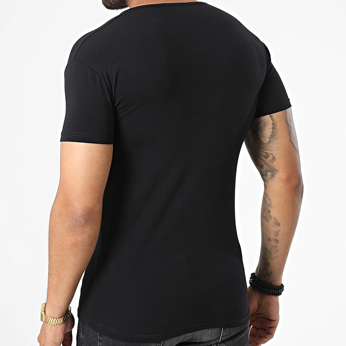 Remise ✔️ Tee 👚 Shirt Col V 64566 Noir de US Polo ASSN 😉 4 Remise ✔️ Tee 👚 Shirt Col V 64566 Noir de US Polo ASSN 😉 – Image 4