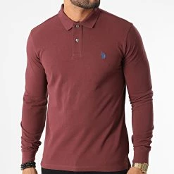 De gros 🔥 Polo Manches Longues Must Bordeaux de US Polo ASSN 😀