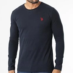 Tout neuf 😀 Tee 👚 Shirt Manches Longues Joel Bleu Marine de US Polo ASSN 🎉