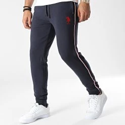 Acheter ✔️ Pantalon Jogging A Bandes 62998 Bleu Marine de US Polo ASSN 🥰