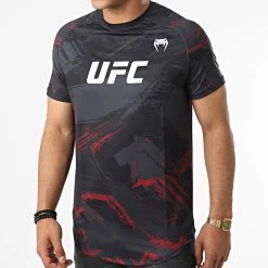 Budget 👏 Tee 👕 Shirt Authentic UFC Fight Week Performance Noir de Venum ⌛